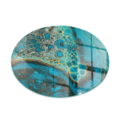 Glass hearth for stove round Abstract organic pattern