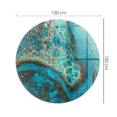 Glass hearth for stove round Abstract organic pattern