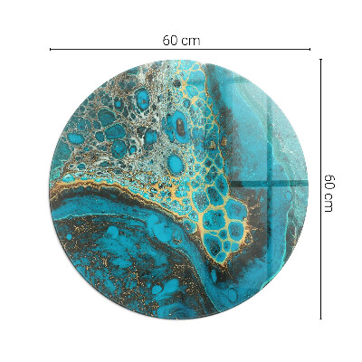 Glass hearth for stove round Abstract organic pattern
