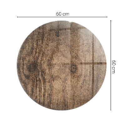 Glass hearth for stove round Natural wood pattern