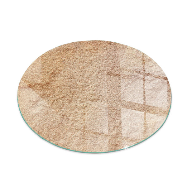 Glass hearth pad round Natural stone texture