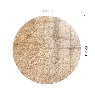 Glass hearth pad round Natural stone texture