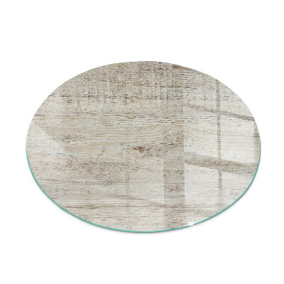 Glass hearth pad round Light wood texture