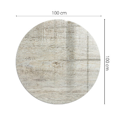 Glass hearth pad round Light wood texture