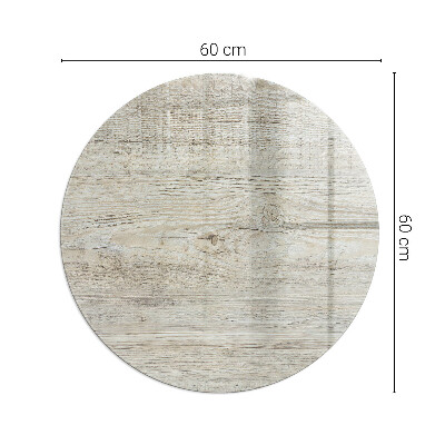 Glass hearth pad round Light wood texture