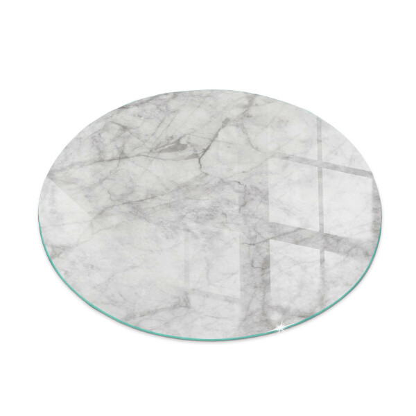 Glass hearth for stove round Marble structure pattern