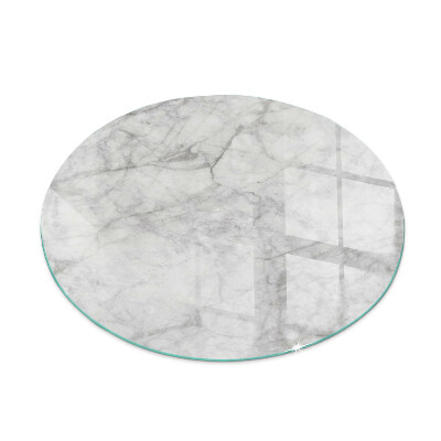 Glass hearth for stove round Marble structure pattern