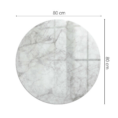 Glass hearth for stove round Marble structure pattern