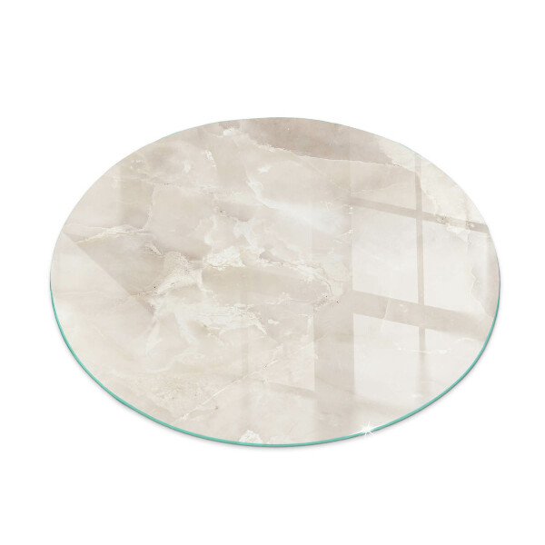 Glass hearth pad round Natural marble pattern