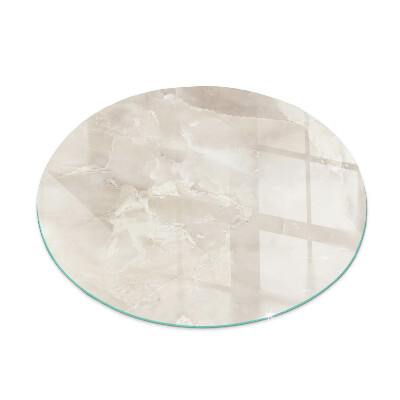 Glass hearth pad round Natural marble pattern