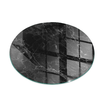 Glass hearth for stove round Elegant marble pattern