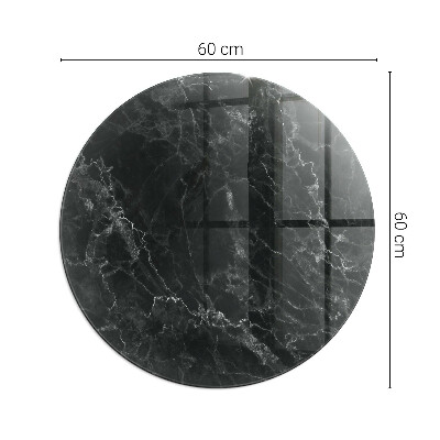 Glass hearth for stove round Elegant marble pattern