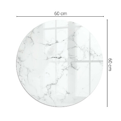 Glass hearth for stove round Marble pattern with veins
