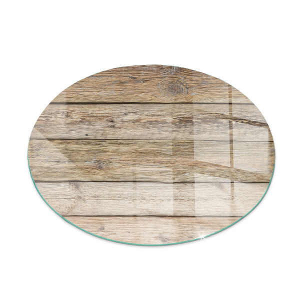 Glass hearth pad round Texture of wooden boards