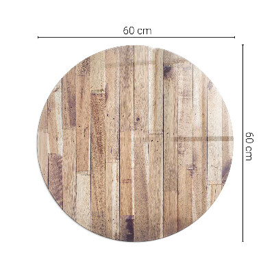 Glass hearth for stove round Wooden board in arrangement
