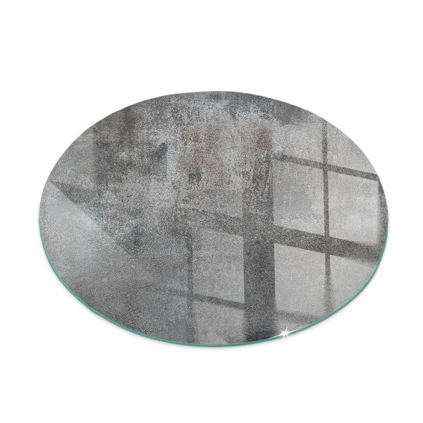 Glass hearth pad round Raw surface texture