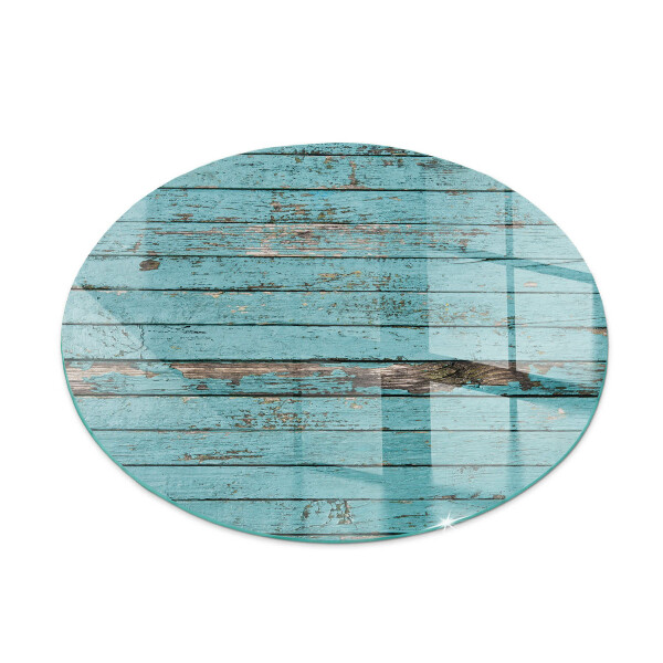 Glass hearth pad round Rustic style boards
