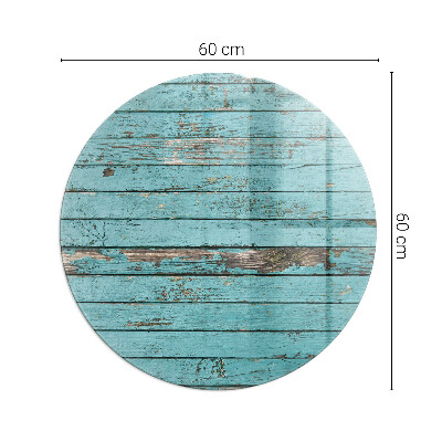 Glass hearth pad round Rustic style boards