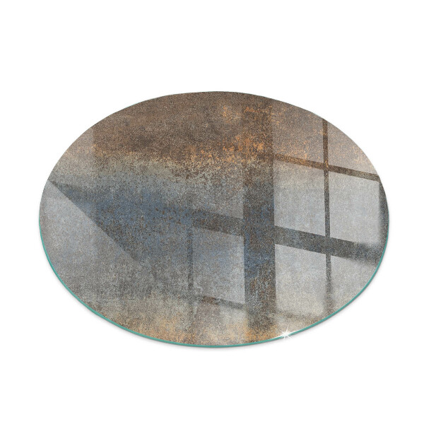Glass hearth for stove round Abstract textured pattern