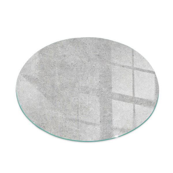Glass hearth pad round Raw concrete texture