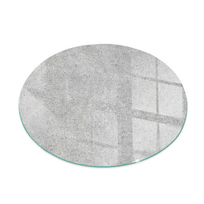 Glass hearth pad round Raw concrete texture