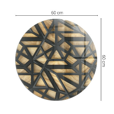 Glass hearth for stove round Geometry with wood