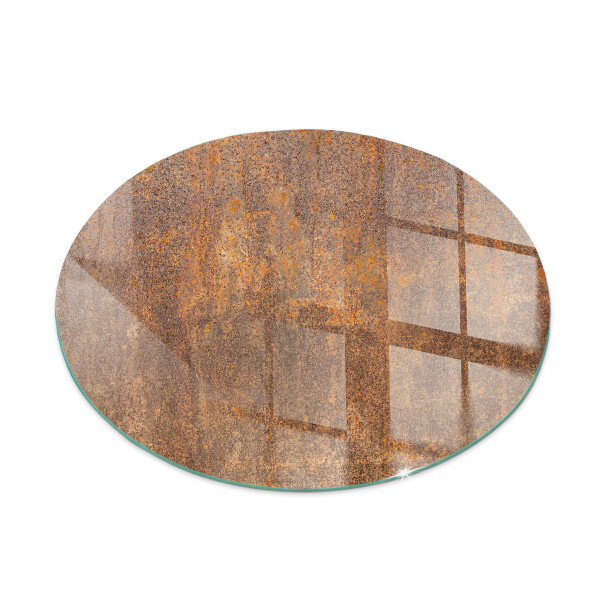 Glass hearth pad round Rust texture for background