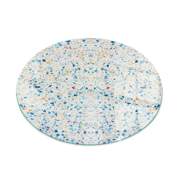 Glass hearth for stove round Abstract texture pattern