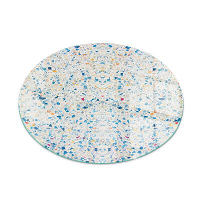 Glass hearth for stove round Abstract texture pattern