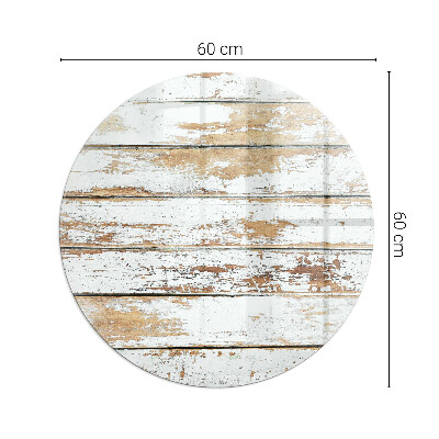 Glass hearth pad round A damaged wooden board