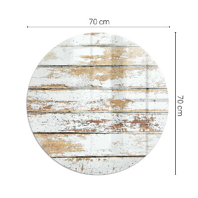 Glass hearth pad round A damaged wooden board