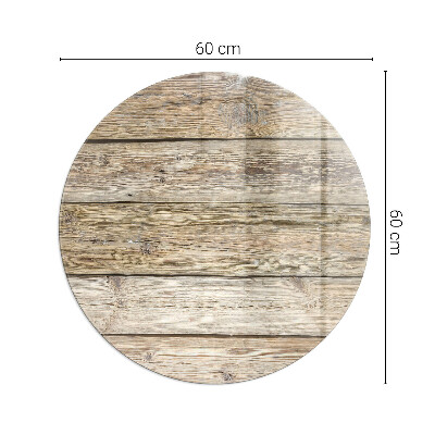Glass hearth pad round Natural wood boards