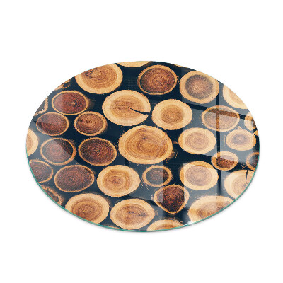 Glass hearth for stove round A box with cut wood
