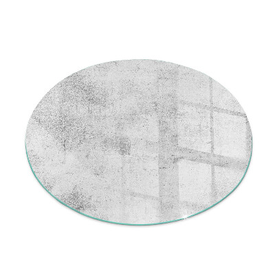 Glass hearth pad round Raw concrete texture