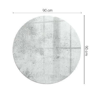 Glass hearth pad round Raw concrete texture