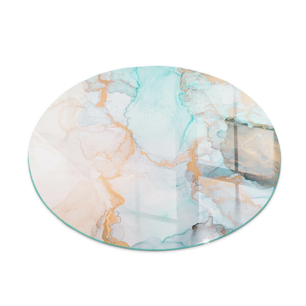 Glass hearth pad round Abstract fluid pattern