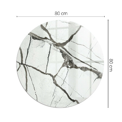 Glass hearth for stove round Marble vein pattern