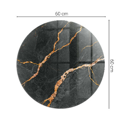 Glass hearth for stove round Elegant marble with veins