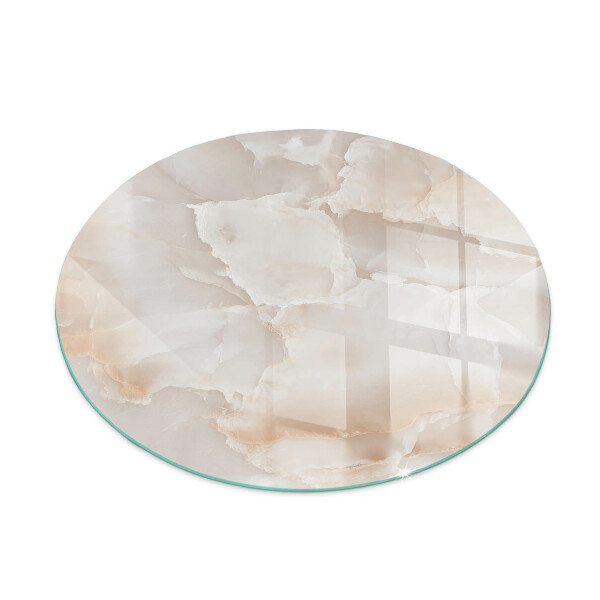 Glass hearth pad round Natural stone pattern