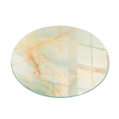 Glass hearth for stove round Abstract marble pattern
