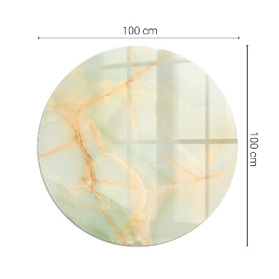 Glass hearth for stove round Abstract marble pattern
