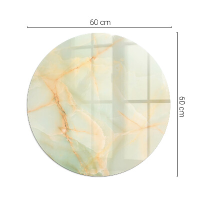 Glass hearth for stove round Abstract marble pattern