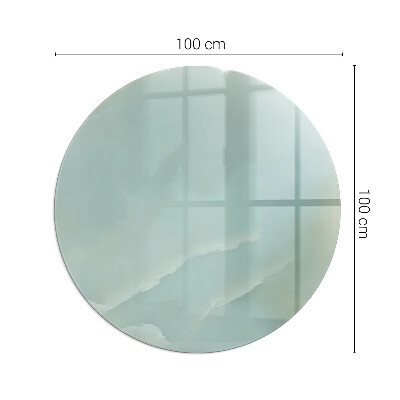 Glass hearth for stove round Delicate marble pattern