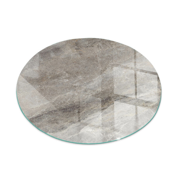 Glass hearth pad round Natural stone pattern