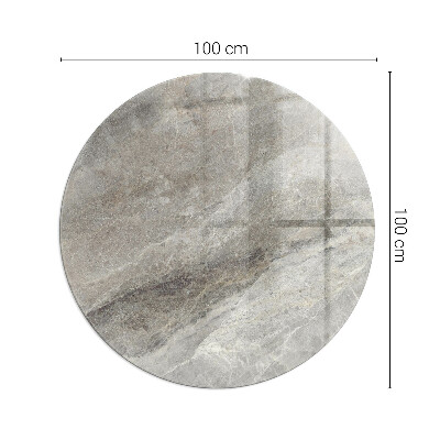 Glass hearth pad round Natural stone pattern