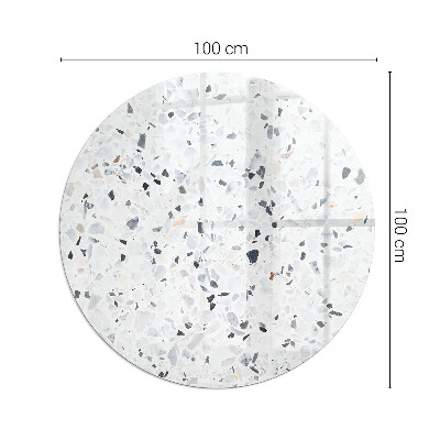 Glass hearth for stove round Stone pattern with particles
