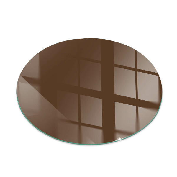 Glass hearth for stove round Color Brown