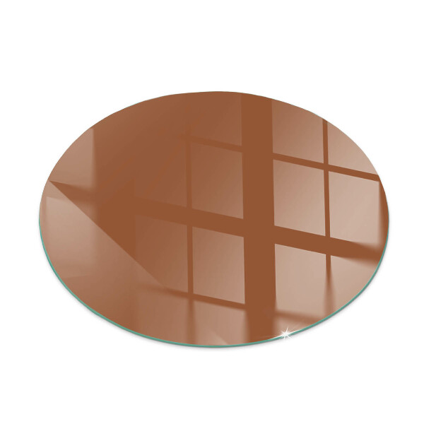 Glass hearth for stove round Color Brown