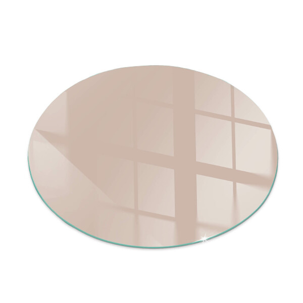 Glass hearth pad round Color: Light brown