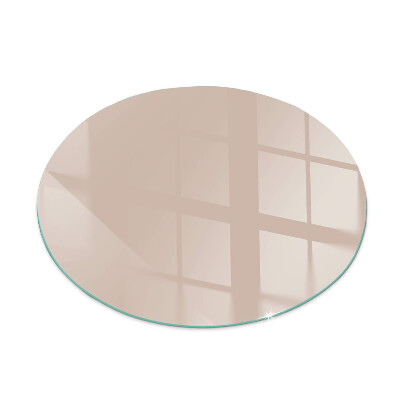 Glass hearth pad round Color: Light brown